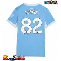 Camisa de Futebol Manchester City Rico Lewis #82 Equipamento Principal Mulheres 2026-27 Manga Curta